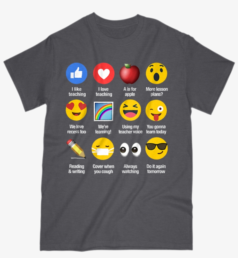 I Like Love Teaching Emoji Emoticon Sayings Graphic - T-shirt, transparent png