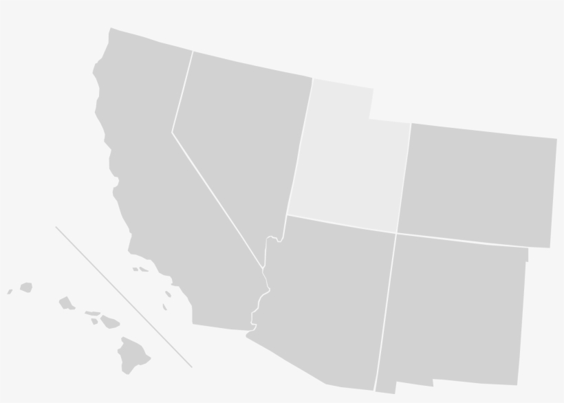 2000px Us Southwest Temples Outline Map Svg In Blank - Hawaii White Black Shower Curtain, transparent png