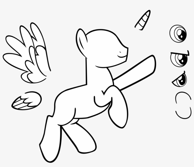 Blank Pony Doll Male By Akili Amethyst - Line Art, transparent png