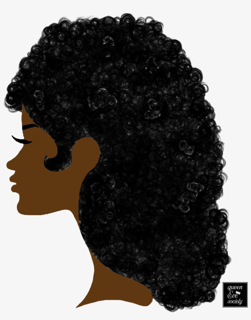 Queenevesociety Long Afro Hair Silhouette - Artist, transparent png