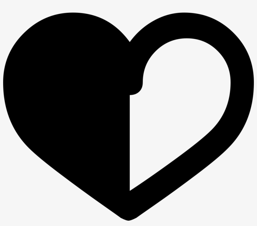 Heart Half Outline Comments - Half White Half Black Heart Png, transparent png