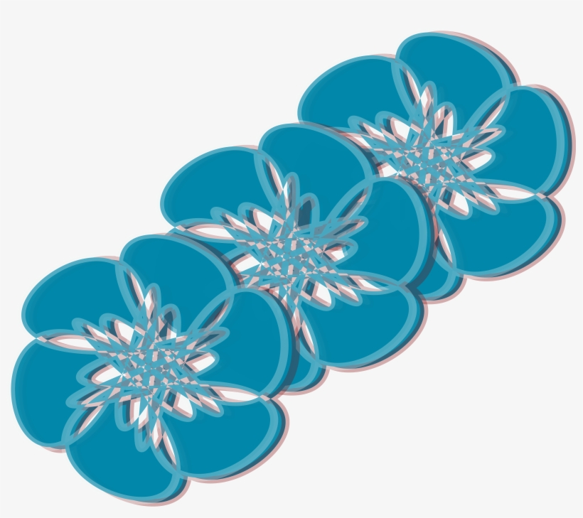 Blue Flower Clipart Teal Flower - Blue Flowers .png, transparent png