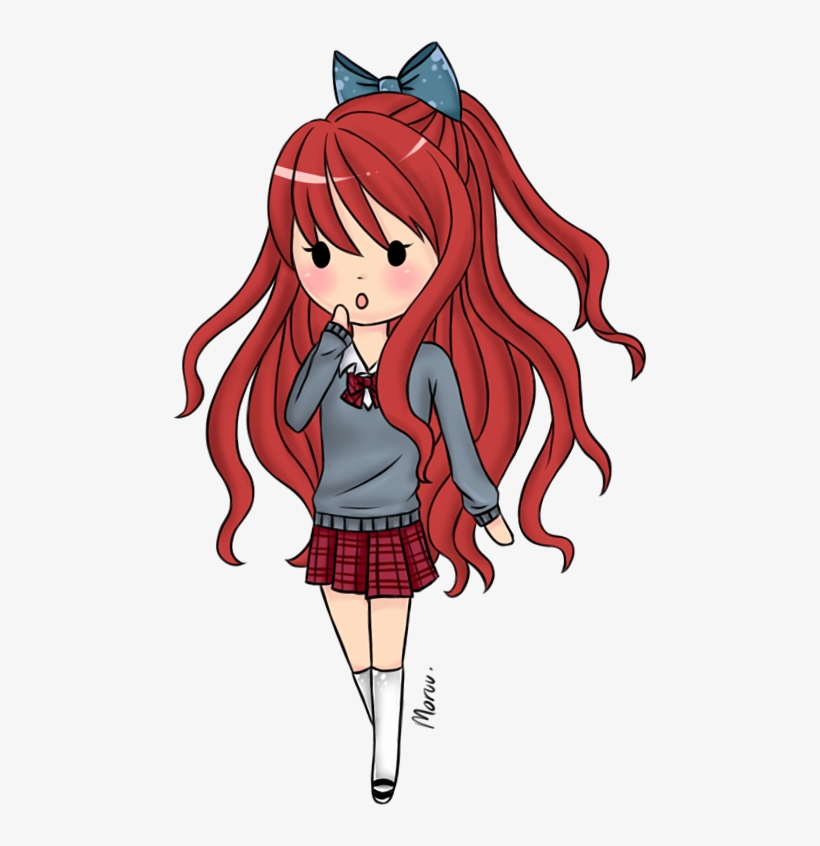Red Haired Girl By Moruu On Deviantart Jpg Free Stock - Girl With Red Hair Png, transparent png