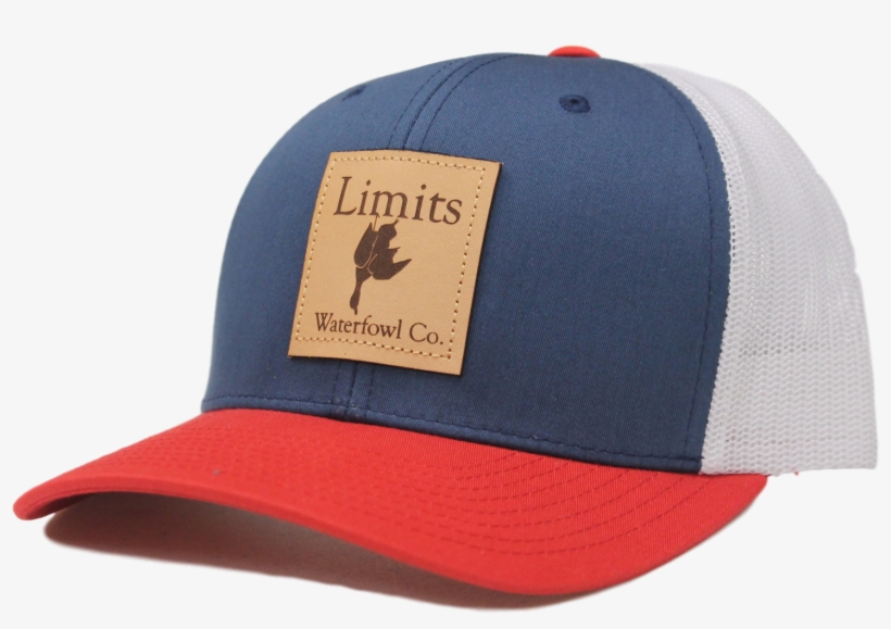 Square Patch Logo Trucker Red, White, Blue Hat Limits, transparent png