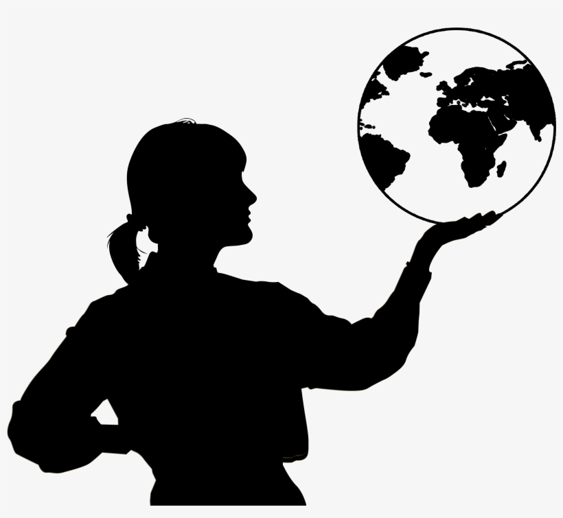 Woman Head Globe Hand Keep 790590 - Womens Day Images Black And White, transparent png