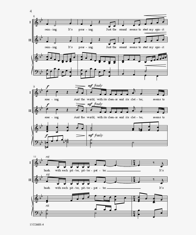 Listen To The Rain Thumbnail - Listen To The Rain Music Sheet Two Part Stephen L Lawrence, transparent png