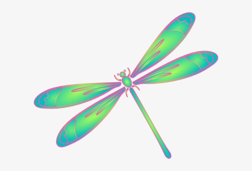 Vector Library Download In Flight Blue Green Pink Clip - Free Clip Art Dragonfly, transparent png