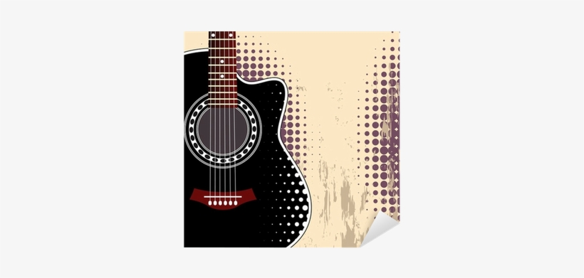 Background With Guitar Sticker - Guitar Background, transparent png
