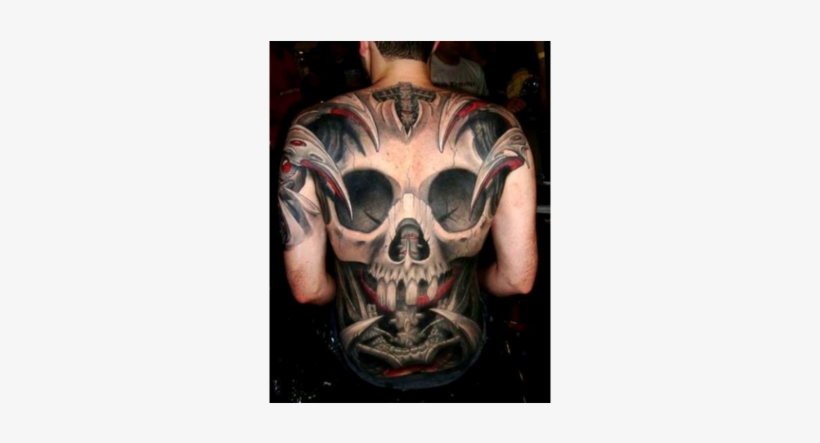 Large Skull Back Body Tattoo - Tattoos For Boys On Back, transparent png