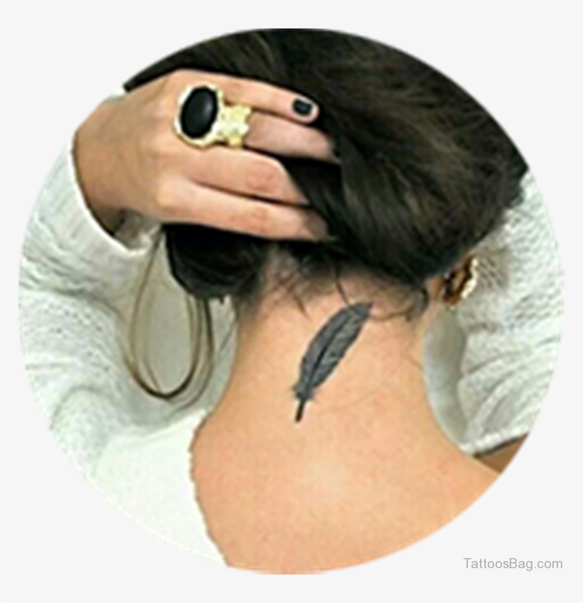Sweet Feather Tattoo - Leaf Tattoo On Neck, transparent png