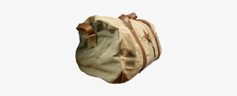 Large Repurposed Canvas Duffle Bag With Leather Strap - Messenger Bag, transparent png