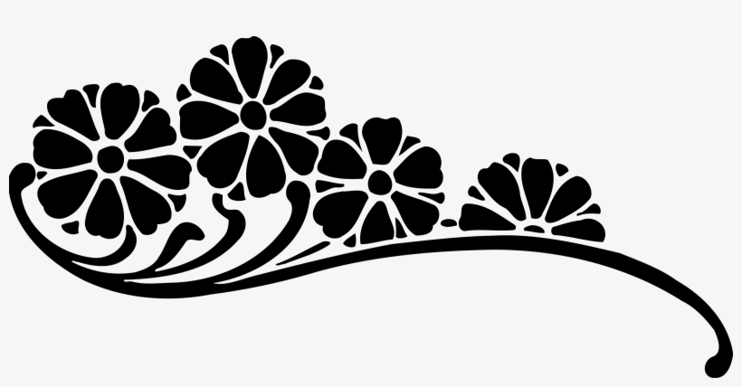 Black And White Flower Png - Flower Black & White Png, transparent png
