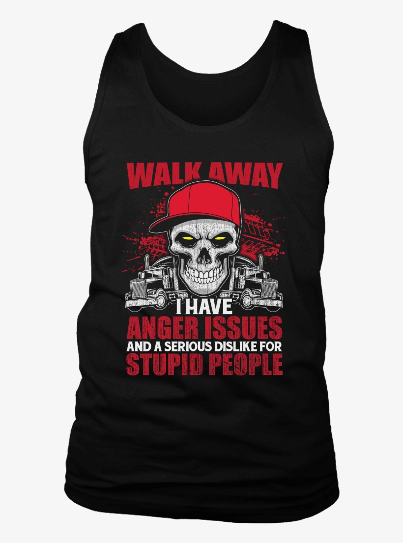 T-shirt District Mens Tank / Black / S Walk Away Stupid - October Birthday Shirts For Women, transparent png