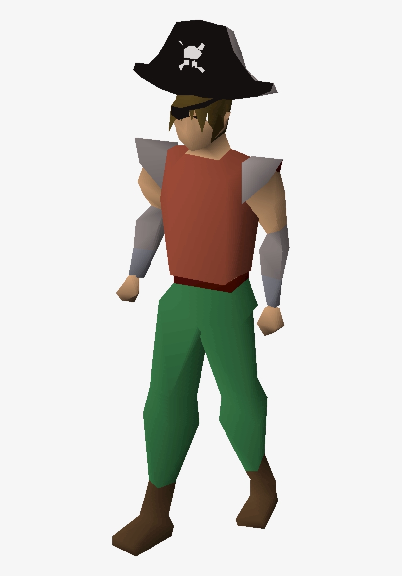 Pirate Hat & Patch Equipped - Runescape Red Dragon Mask, transparent png