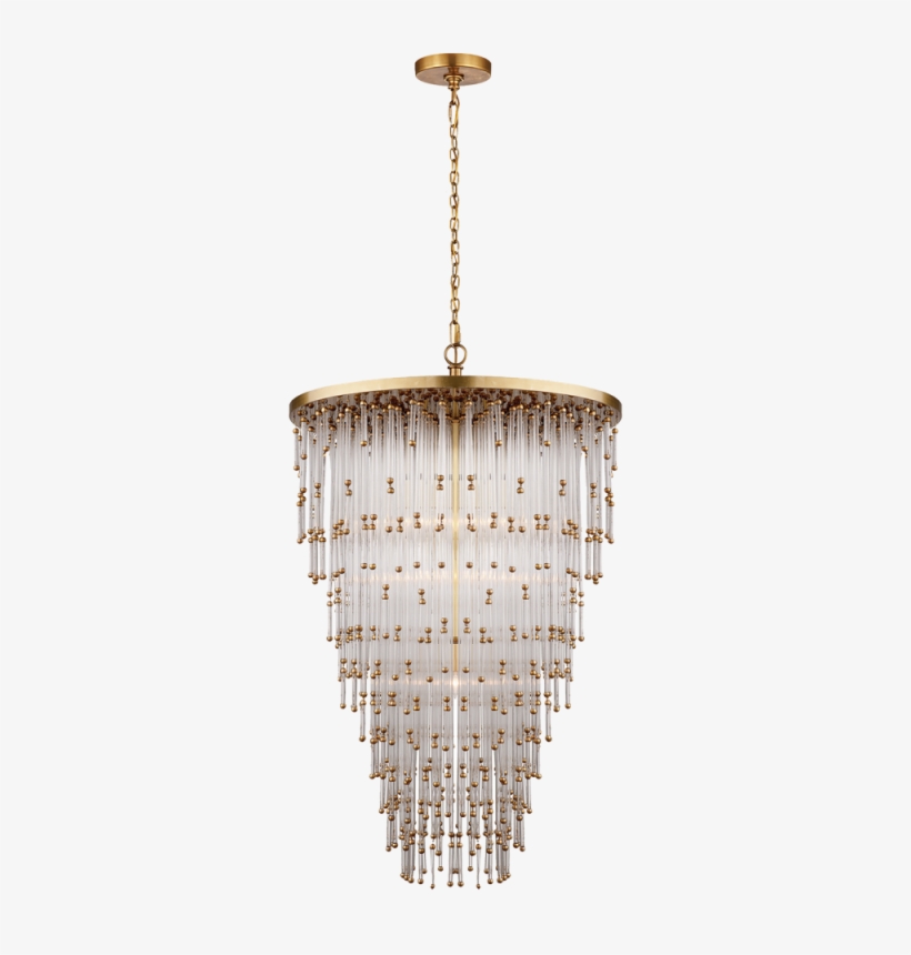 Mia Large Chandelier In Clear Glass - Mia Large Pendant - Brass/glass - Visual Comfort, transparent png