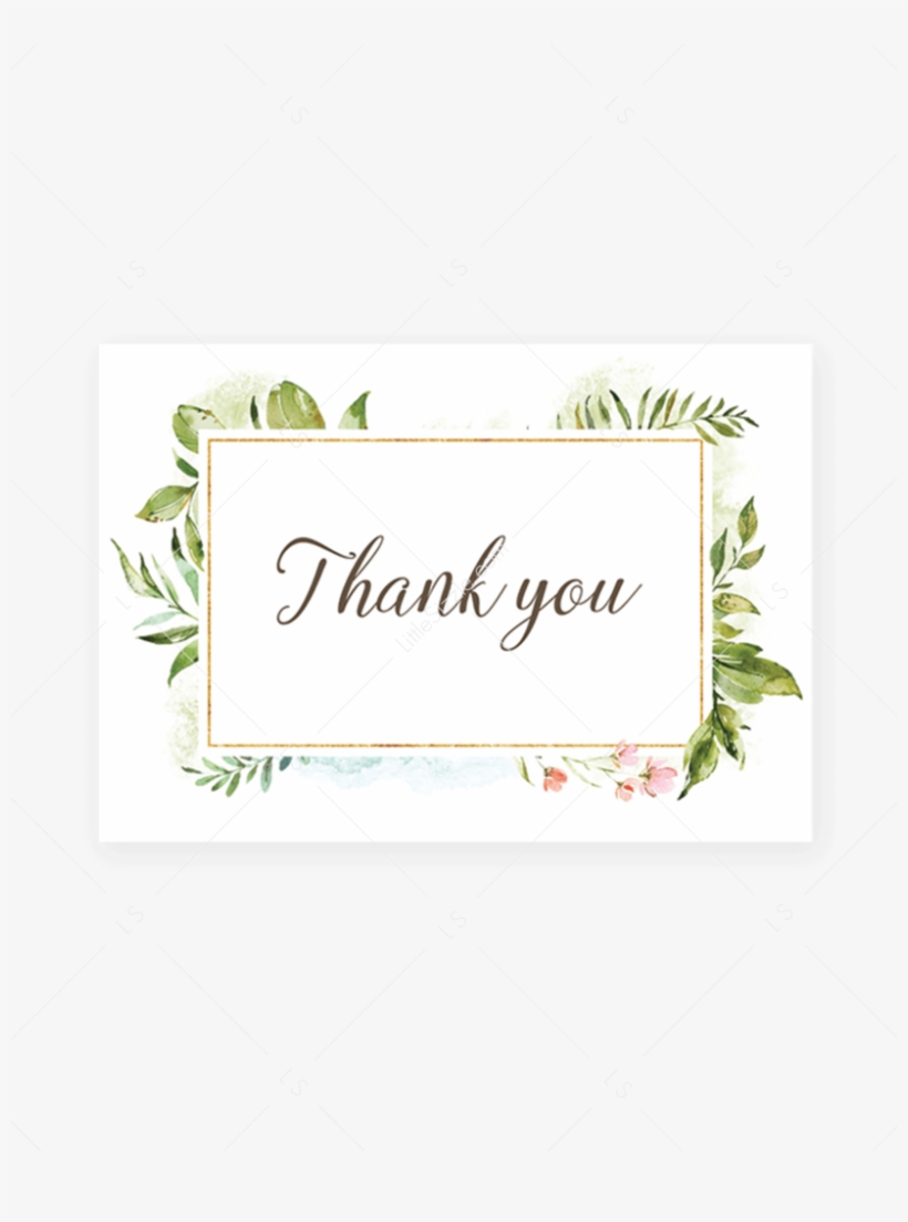 Green Leaf Thank You Card Printable By Littlesizzle - Thank You Green Leaves, transparent png