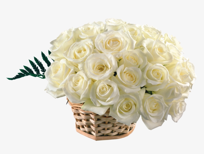 White Roses In Baskets - 8 March Women's Day Yellow Rose Bunch, transparent png