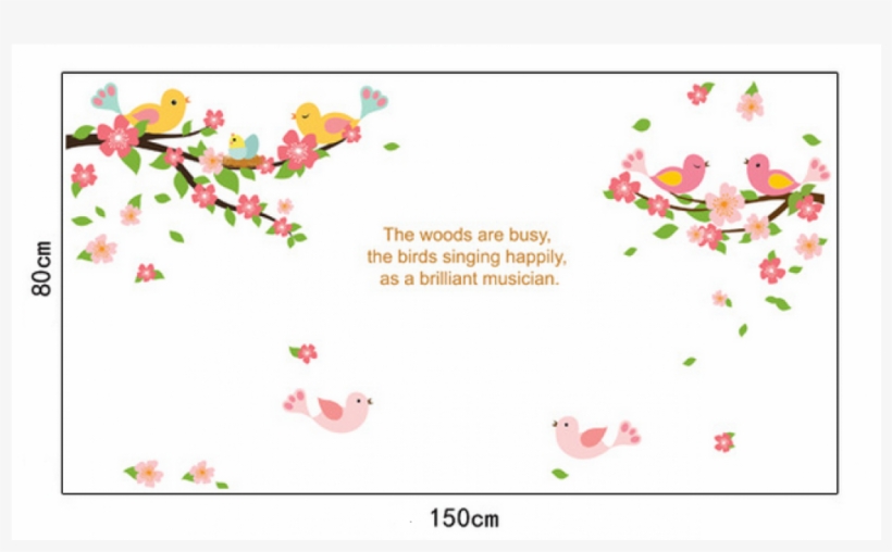 Unique Bargains Family Home Plum Blossom Bird Pattern, transparent png