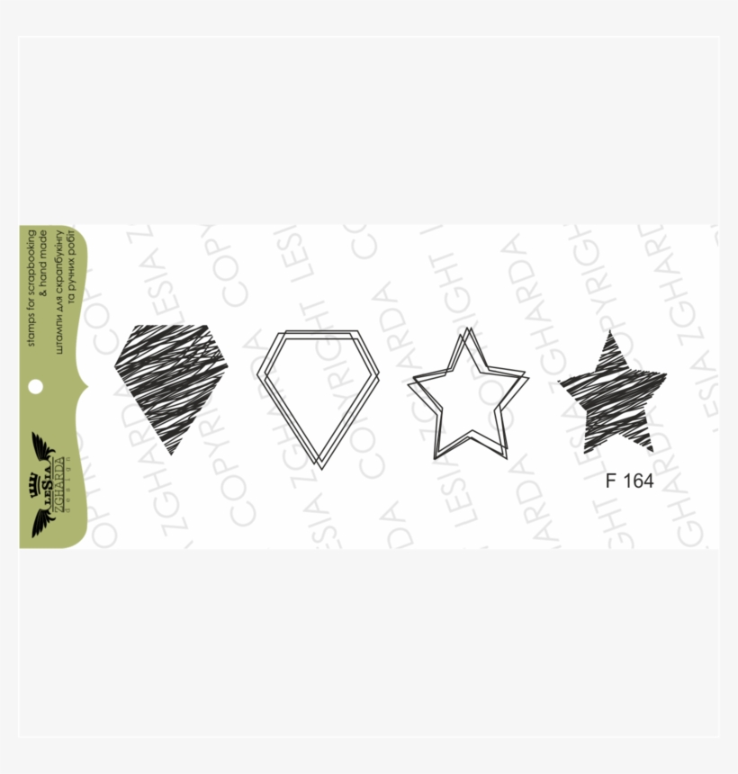 {f164} Stamp Set ''diamonds And Star Dudling'' - .com, transparent png