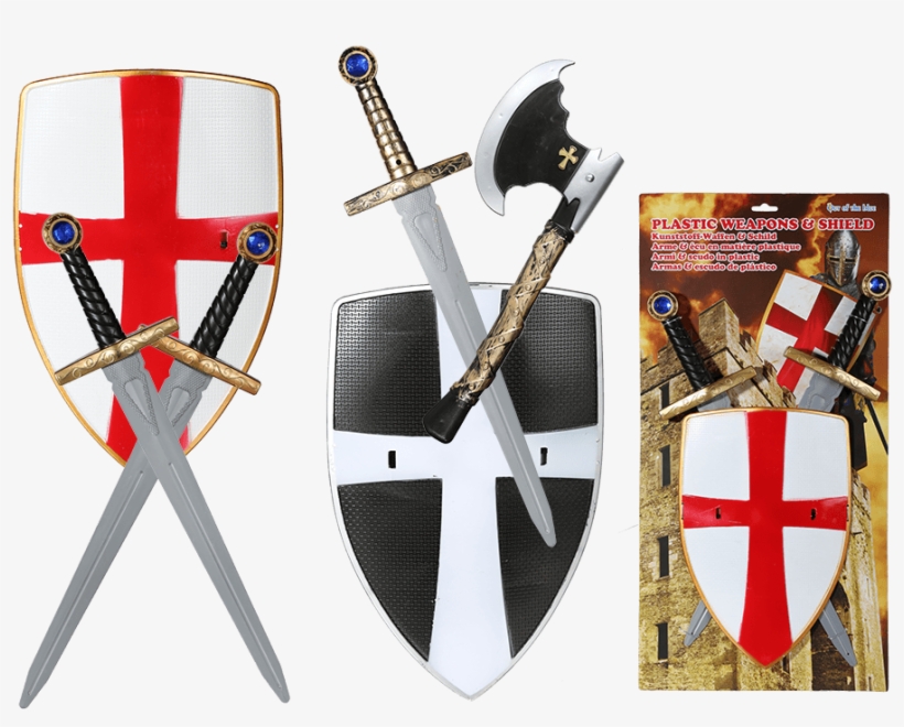 Plastic Weapons & Shield - Set Épée, Hache Et Bouclier, transparent png