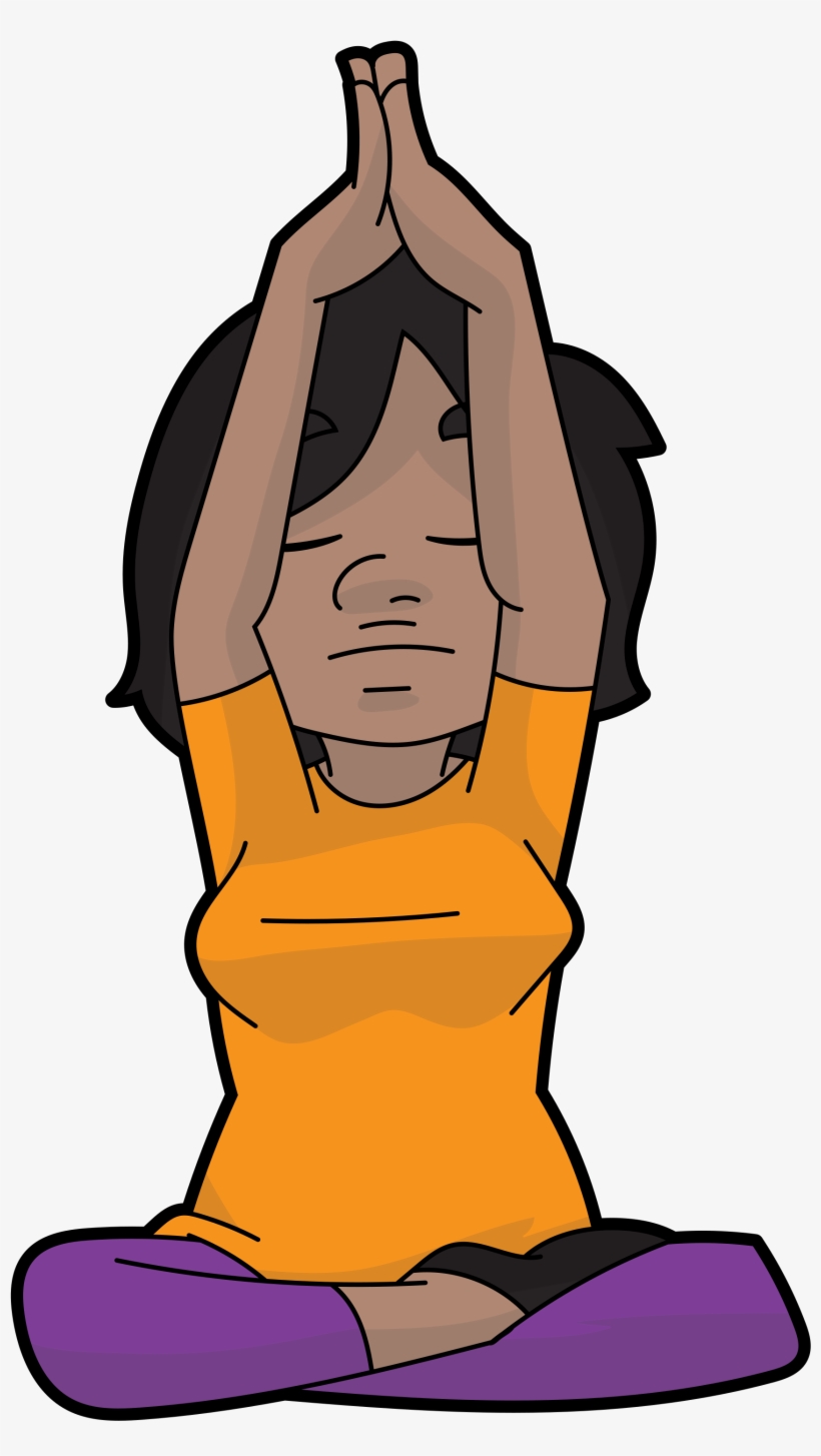 Open - Black Cartoon Meditating, transparent png