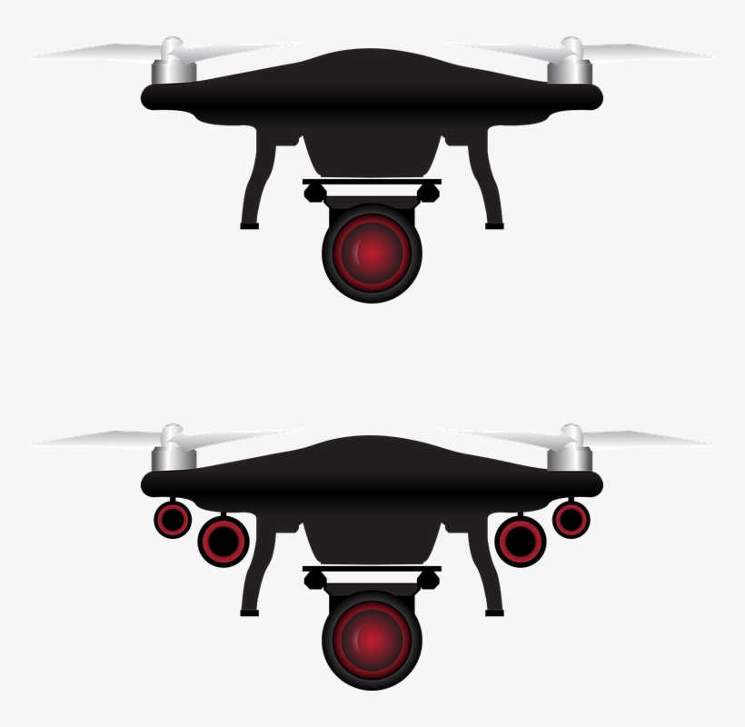 Drone, Vector, Icon, Camera, Aerial, Remote, White - Unmanned Aerial Vehicle, transparent png