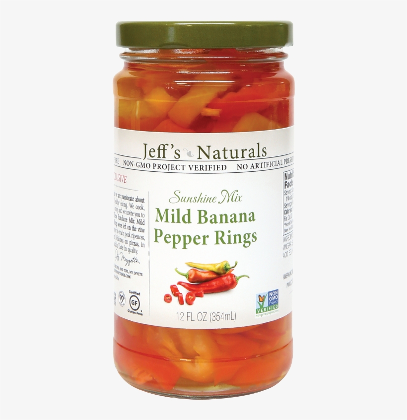 Of All Natural Line Of Olives, Peppers, Capers And - Jeff's Natural Mild Sliced Banana Pepper, transparent png