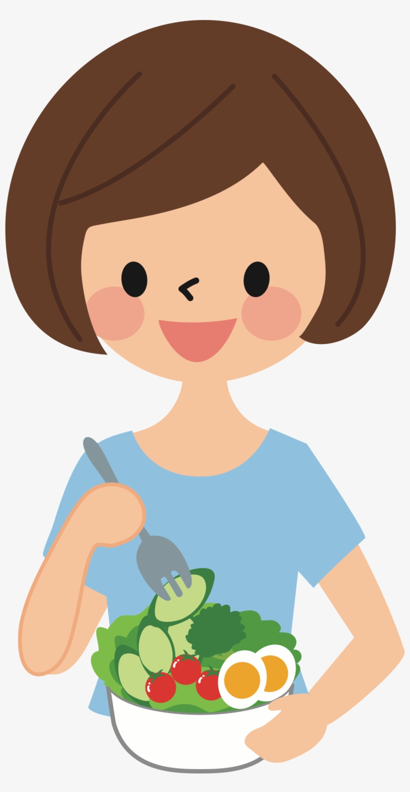 Big Image - Eating Salad Clipart, transparent png