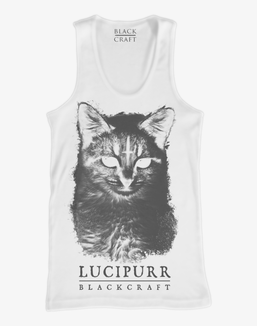 Lucipurr- White Tank Top - Top, transparent png