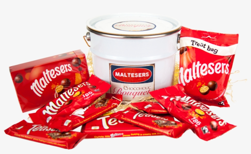 Maltesers Bucket Of Chocolate Retro Lever Lid Paint - Maltesers Funsize Collection Pack 150 G, transparent png