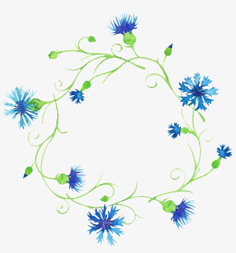 Hand Painted Purple Garland Png - Fundo Flores Verdes E Azuis Png, transparent png