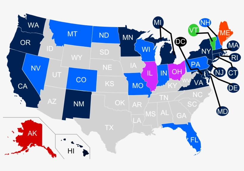 Senators Who Publicly Support Same-sex Marriage Both - Bernie Sanders Won Map, transparent png