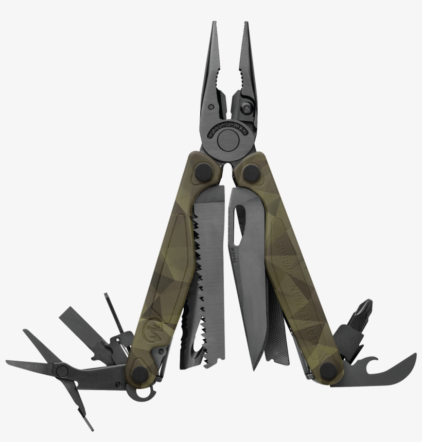 Leatherman Charge Multi-tool, Open View, Forest Camo, - Leatherman Charge Plus Black, transparent png