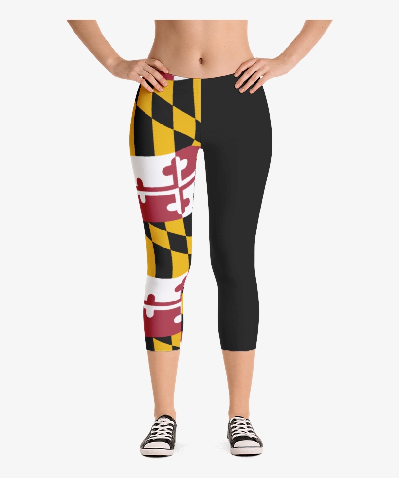 Marylandflagtheworld Md Flag Half Black Leggings - Altino Leggings - #1e563e - Black Chocolate Cherry, transparent png