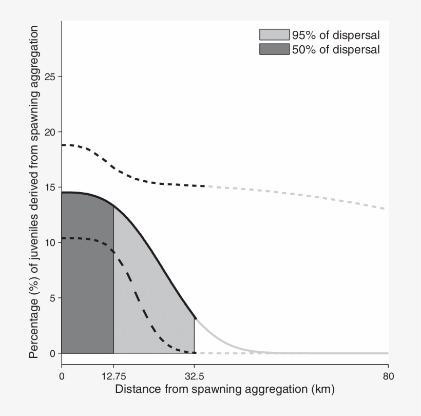 Dispersal Kernel Of Larval Coral Grouper Dispersal - Coral Trout, transparent png