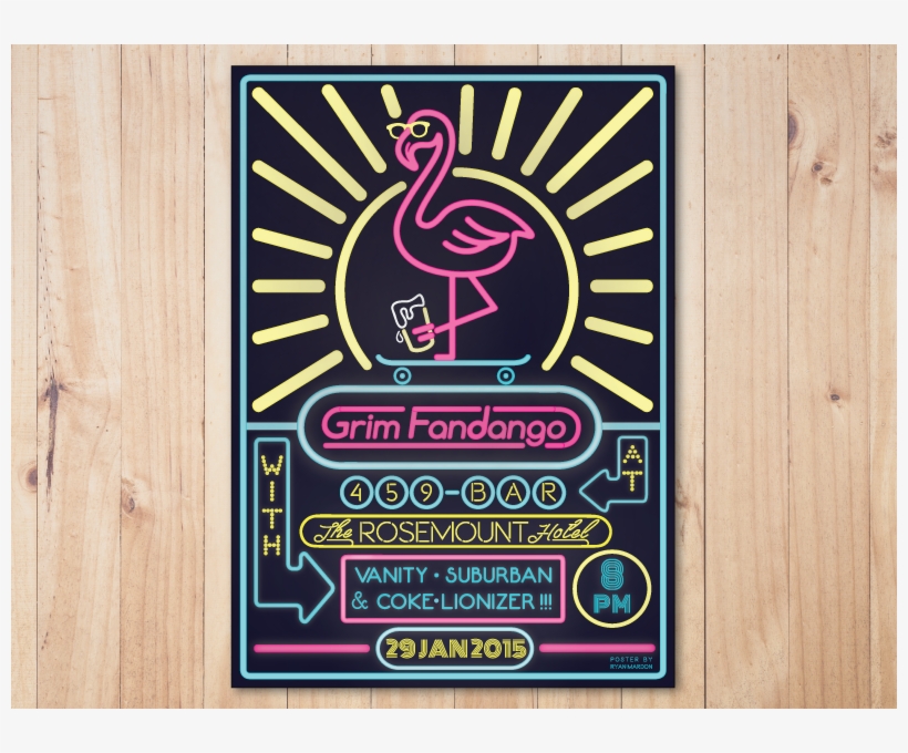 Grim Fandango Skateboard Flamingo Neon Grim Fandango - Olympic Games, transparent png