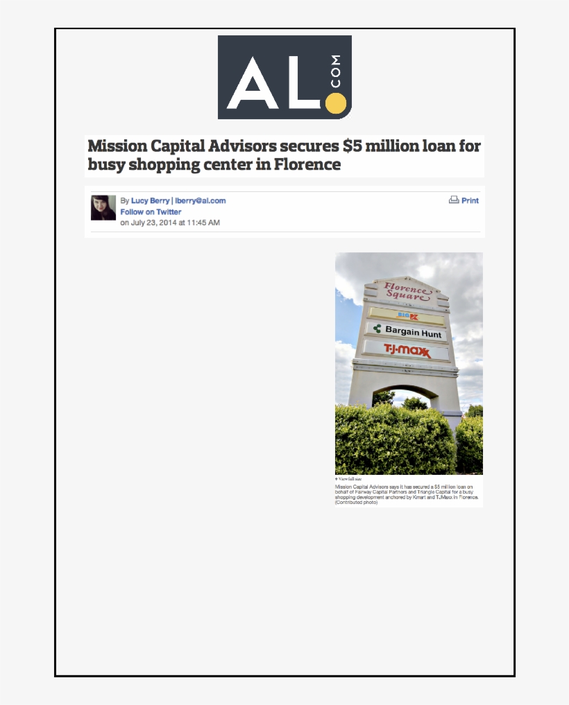 Florence, Alabama Mission Capital Advisors Says It - Huntsville Times, transparent png