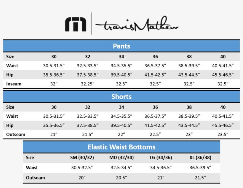 Item Information - Travis Mathew Size Chart, transparent png