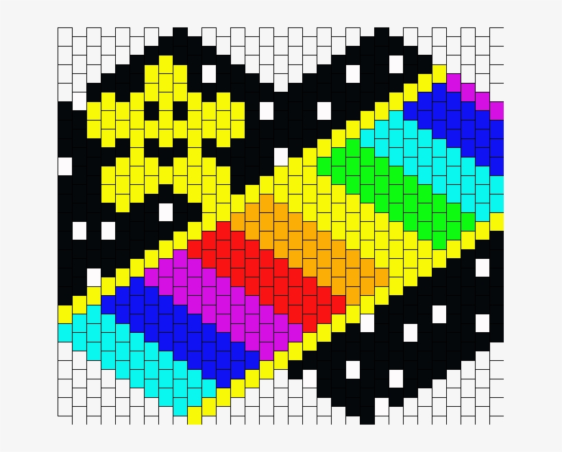 Mario Kart 64 Rainbow Road Mask Bead Pattern - Bruges, transparent png