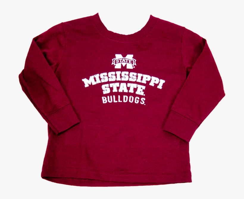 Toddler Banner M Mississippi State Tattered Font Long - Long-sleeved T-shirt, transparent png