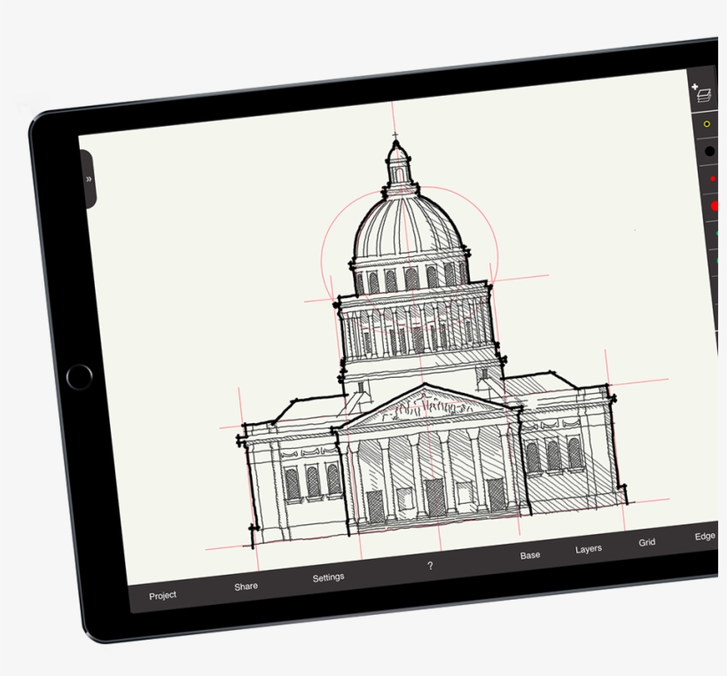 Arrette Sketch Is An Introductory App With The Basic - Pantheon De Paris Drawing, transparent png