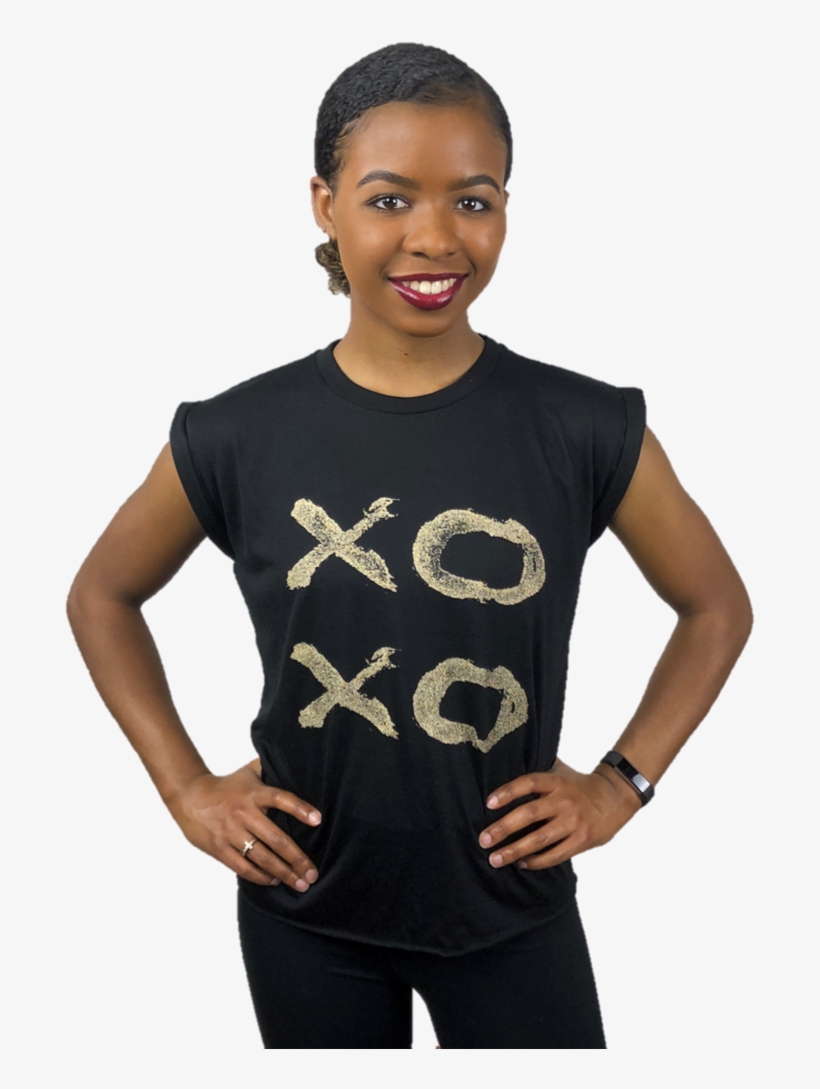 Xoxo Gold Rolled Cuff Tee - Girl, transparent png