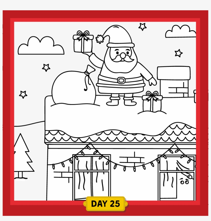 Get Colouring - Santa - Cartoon, transparent png