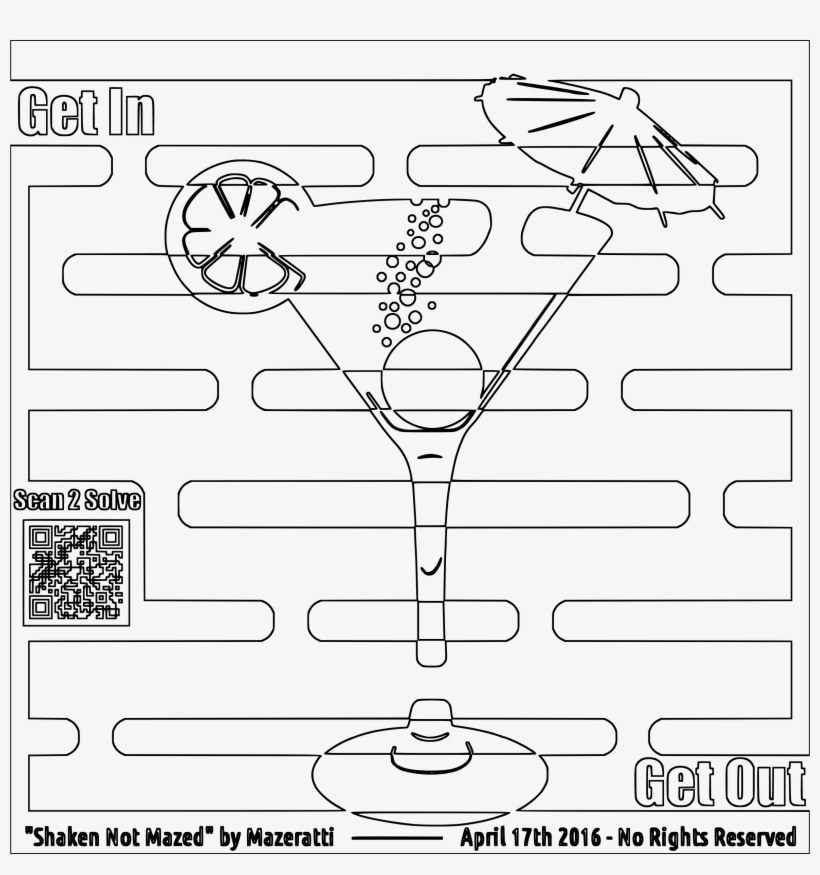 This Free Icons Png Design Of Martini Coloring Maze, transparent png