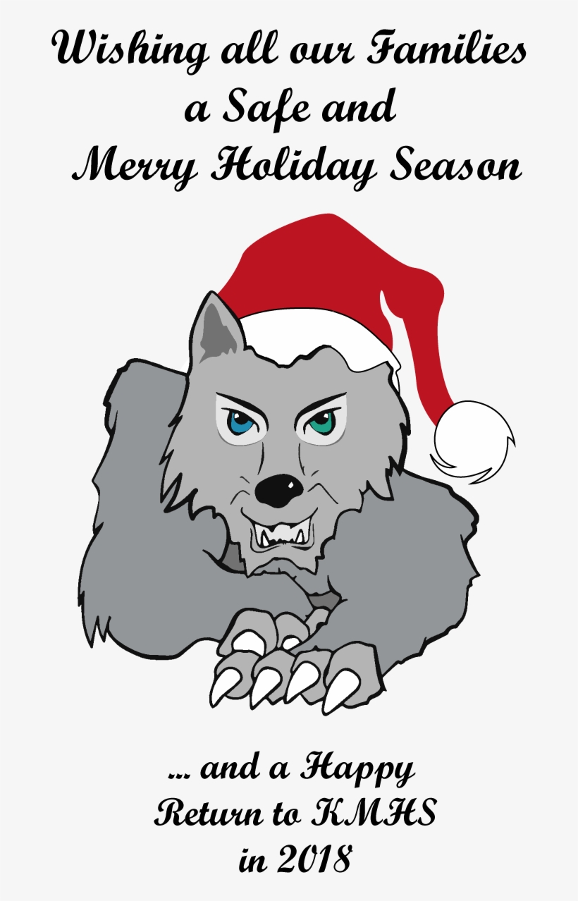 Kmhs Wolf Mascot Wishing All Merry Christmas - Happy Birthday, transparent png