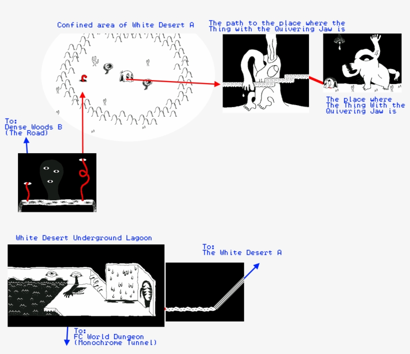 White Desert Underground Area Map - Yume Nikki White Desert Map, transparent png