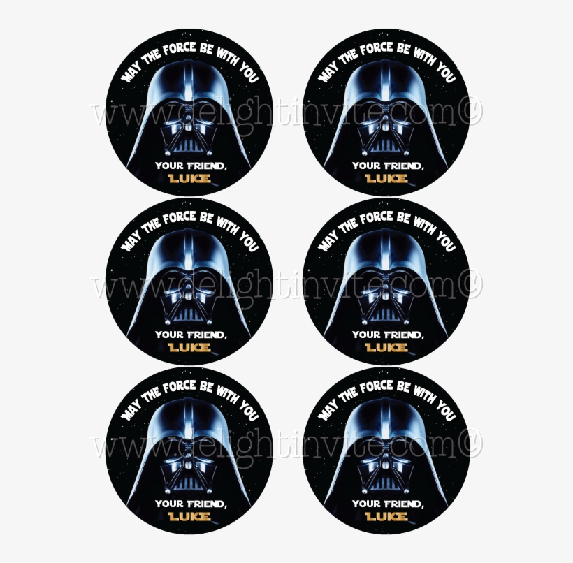 Darth Vader Star Wars Birthday Sticker Tag - Samolepky Na Kořenky Mfp 15,4x22,5cm Koření, transparent png