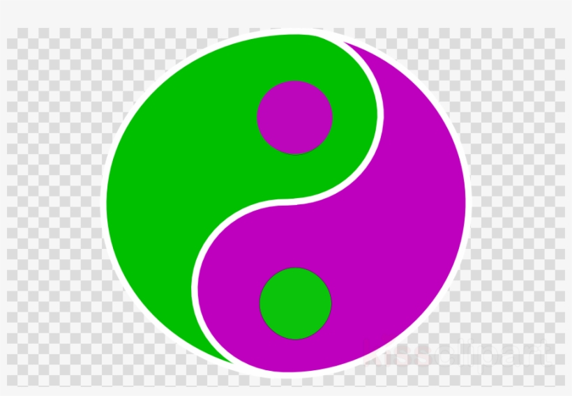 Yin Yang Symbol Purple Clipart Yin And Yang Green Symbol - Food Silhouette Png, transparent png