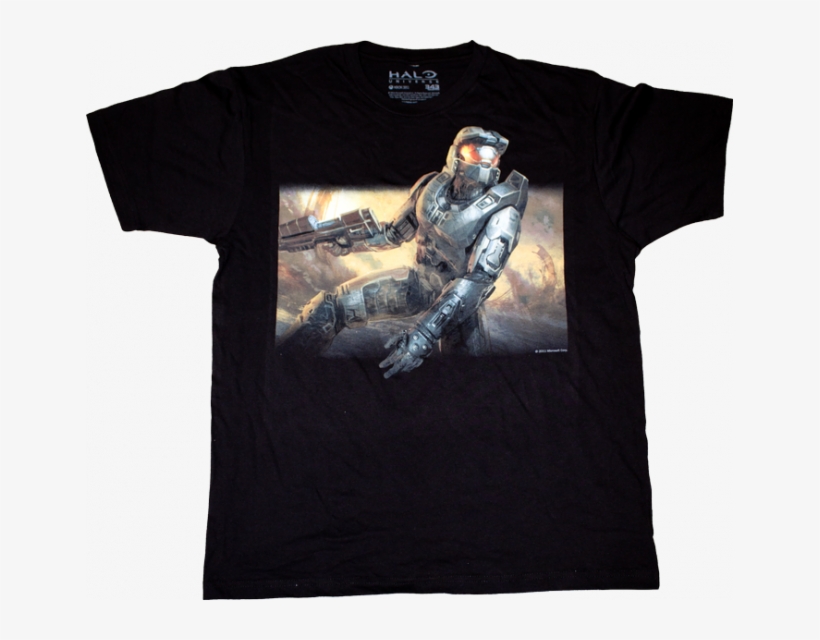 Halo Master Chief Black T-shirt, transparent png