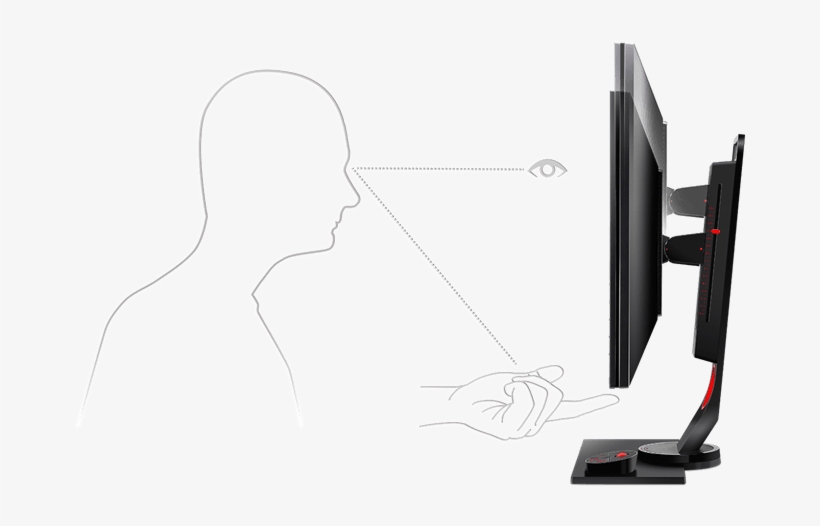 The Height Adjustable Stand Can Be Operated With Just - Benq Xl2430 Zowie 24 Inch Gaming Monitor, transparent png